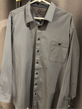 Men's Blue Micro-Pattern Long Sleeve Shirt